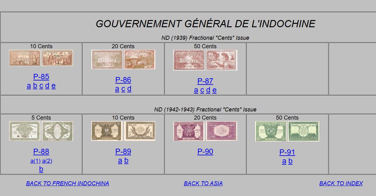 【Blue Auction】世界纸币精拍第767期——18级TOP拍卖/信誉/品质/专业/高效💫 【一组6张】法属印支 1939-43年5分-50分 AU+/UNC-