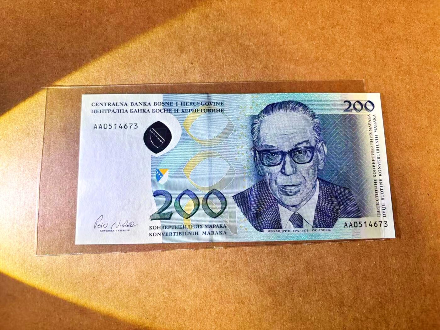 【Blue Auction】世界纸币精拍第767期——18级TOP拍卖/信誉/品质/专业/高效💫  【AA】波黑 2002年200马克 全新UNC