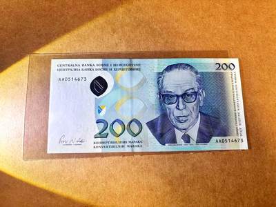 【Blue Auction】世界纸币精拍第767期——18级TOP拍卖/信誉/品质/专业/高效💫 -  【AA】波黑 2002年200马克 全新UNC