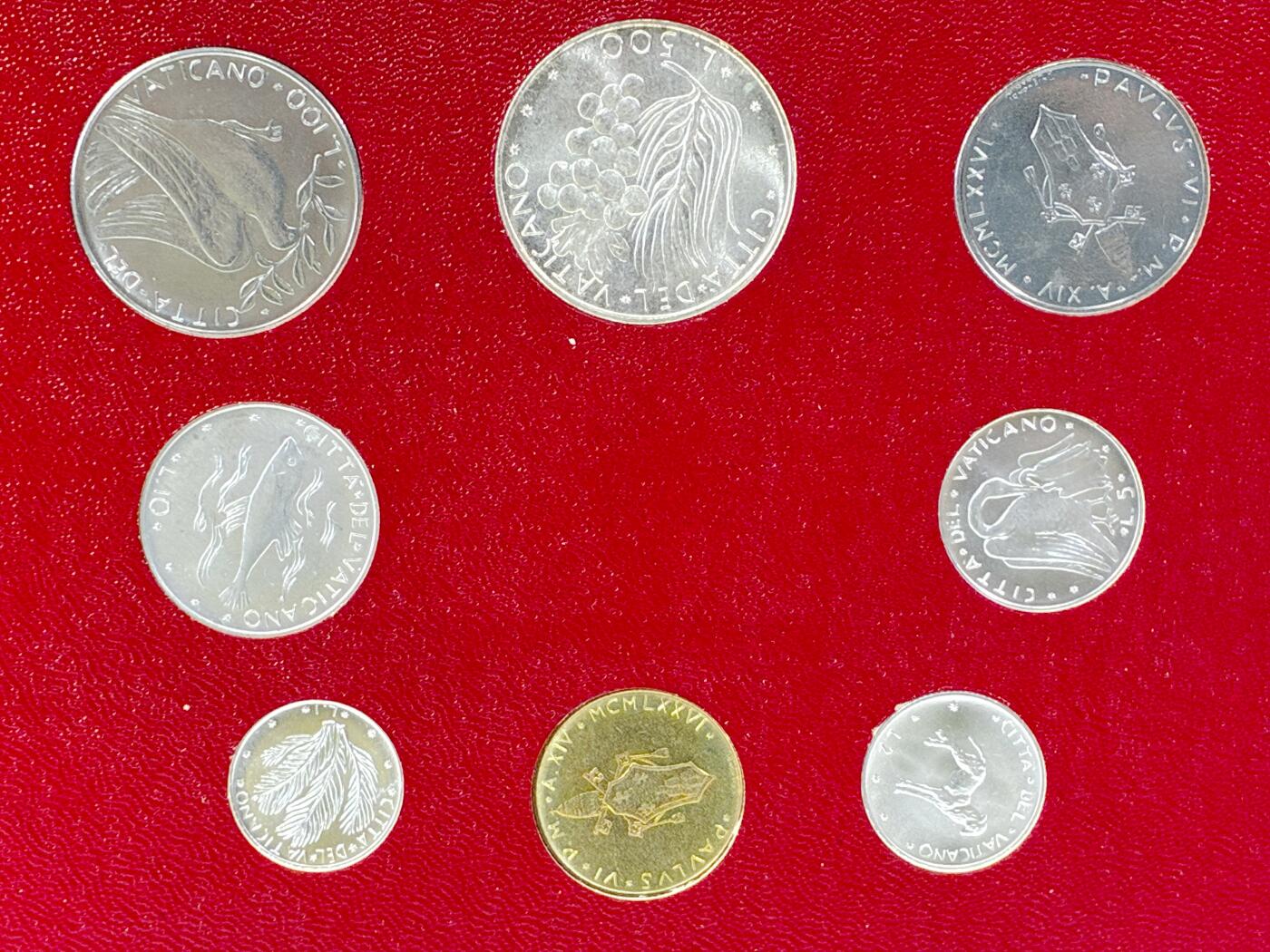 【雨安】【直播拍卖】【世界币章121期-裸币】2025-12-26 周五 19:30 保真 [现代套币] Vatican 梵蒂冈 套币 1976年