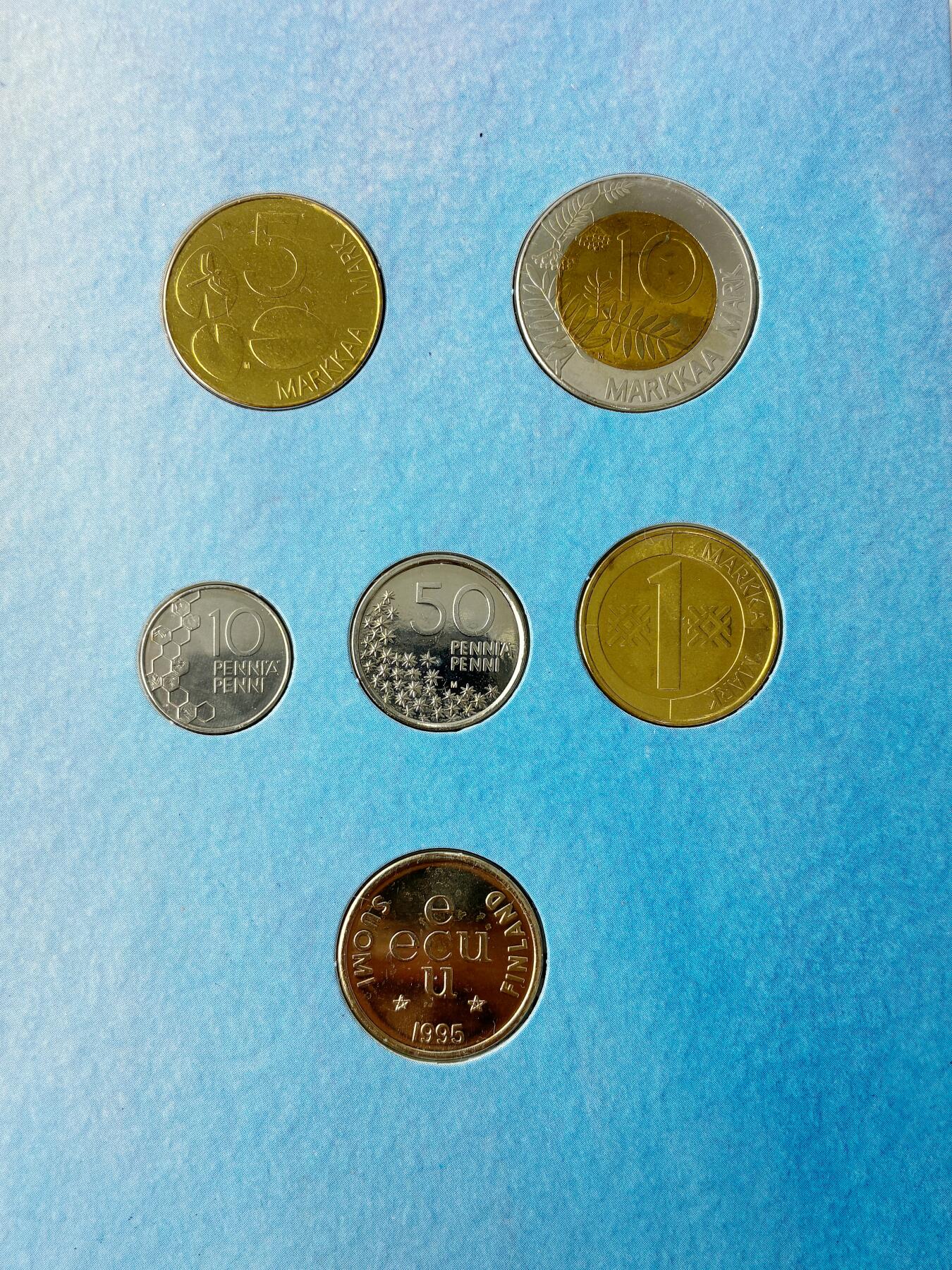 【雨安】【直播拍卖】【世界币章121期-裸币】2025-12-26 周五 19:30 保真 [现代套币] Finland 芬兰 套币 1995年 2套