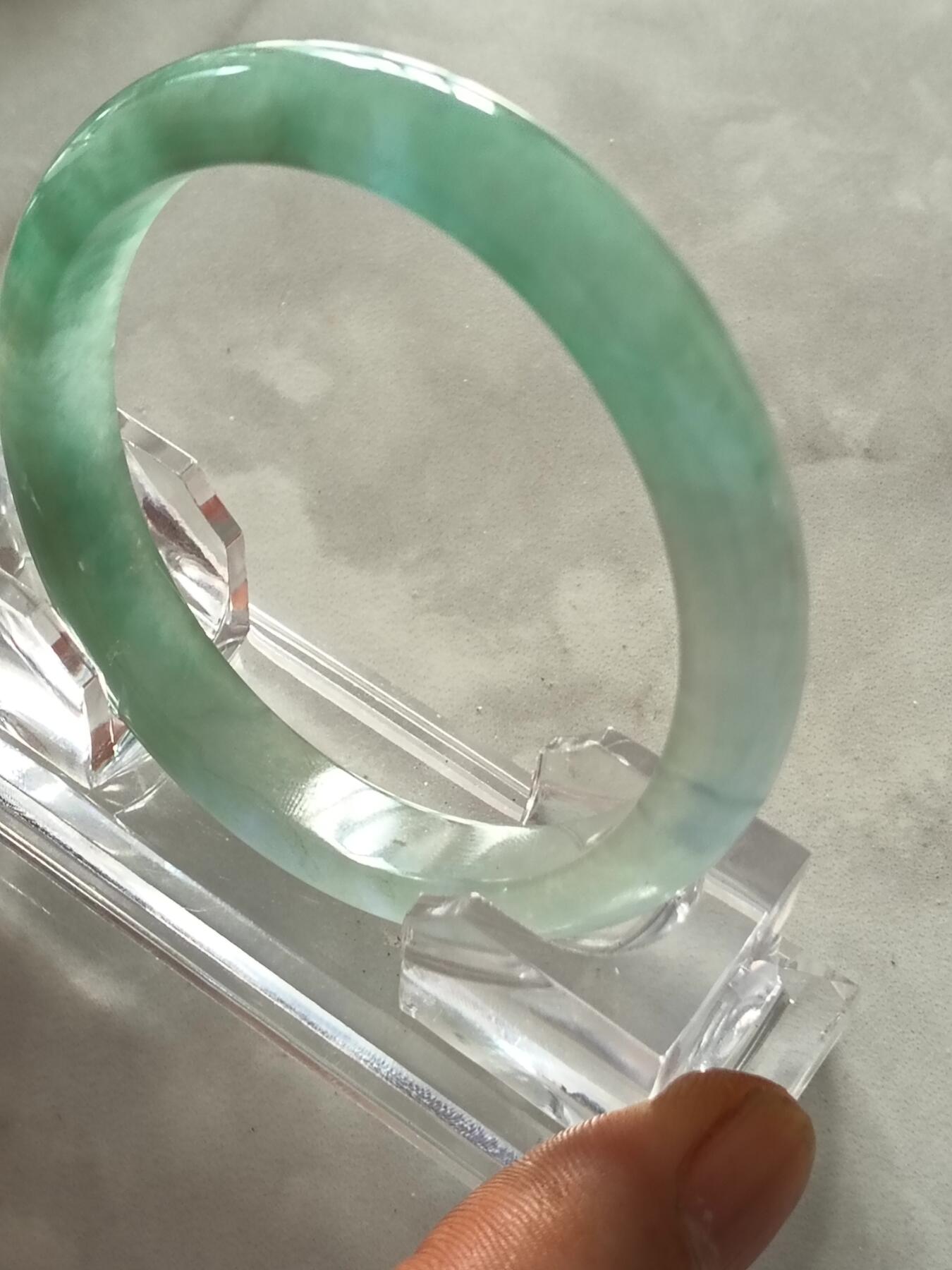 冰种翡翠手镯  圈口58mm