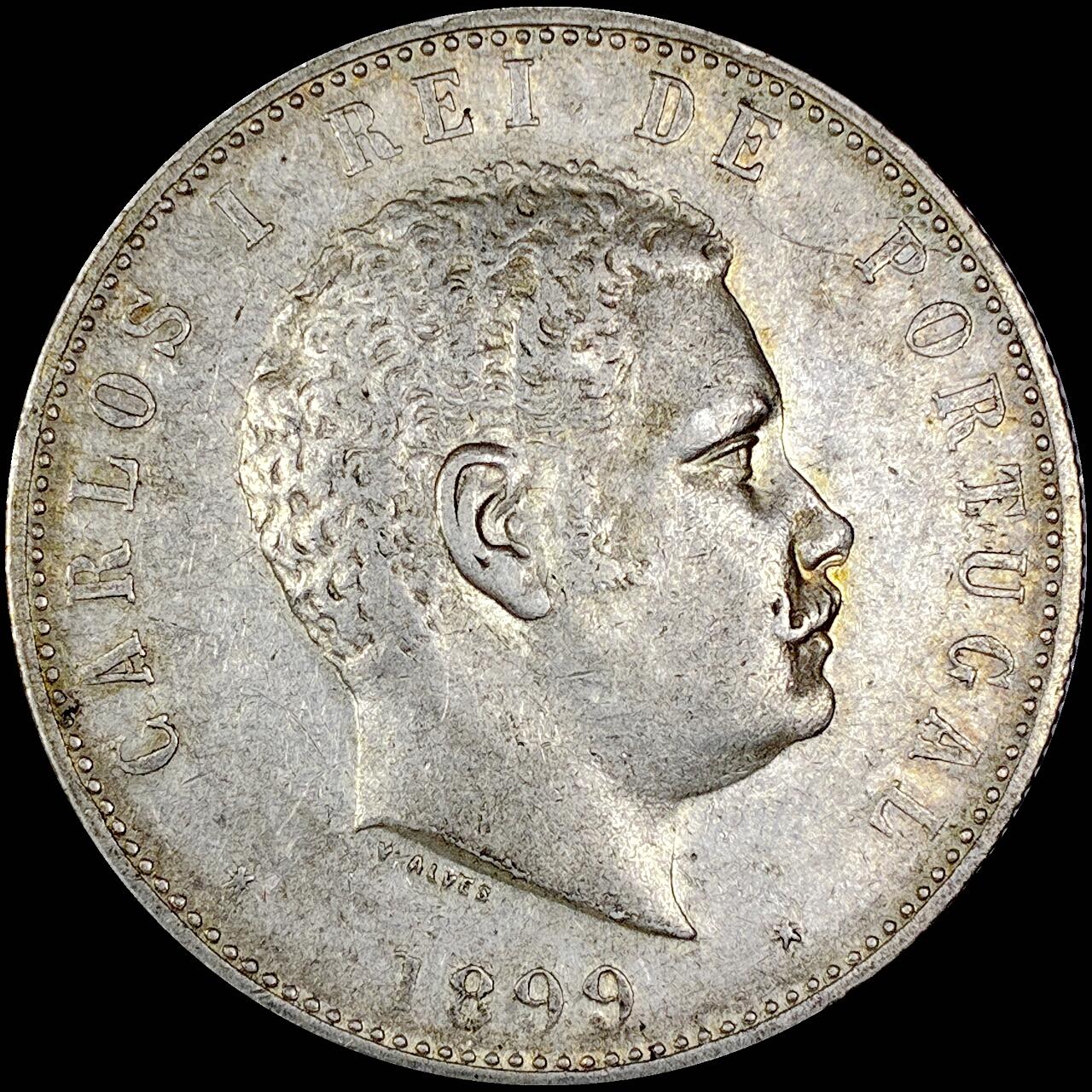 【雨安】【直播拍卖】【世界币章121期-裸币】2025-12-26 周五 19:30 保真 [裸币各国] Portugal 葡萄牙 1000瑞斯 1899年 卡洛斯一世