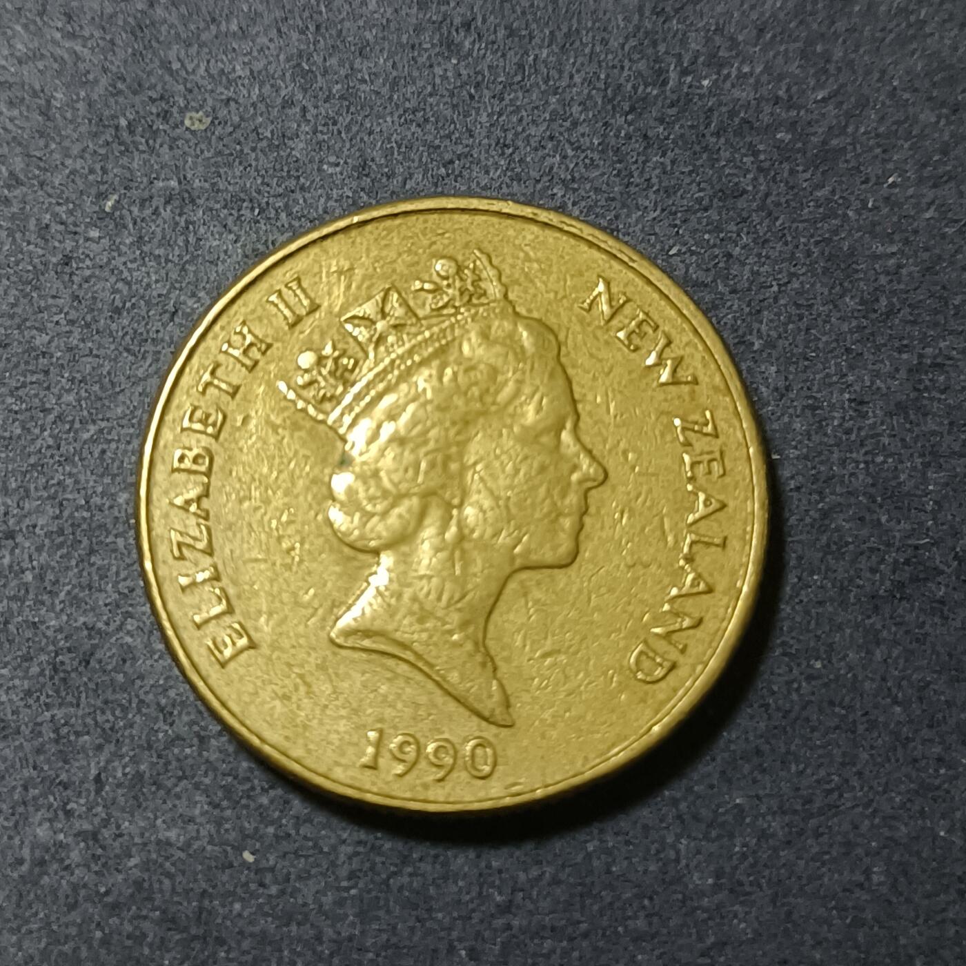 【游宝包邮场】蛇年第102期 英系国家硬币 新西兰-1元 1990年