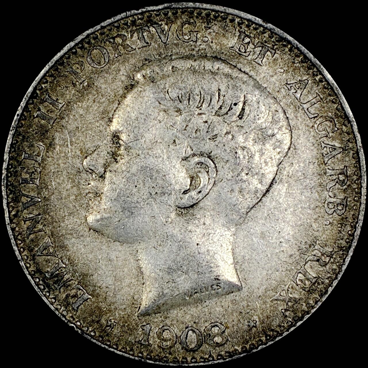 【雨安】【直播拍卖】【世界币章121期-裸币】2025-12-26 周五 19:30 保真 [裸币各国] Portugal 葡萄牙 500瑞斯 1908年 曼努埃尔二世