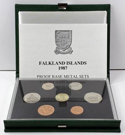 【雨安】【直播拍卖】【世界币章121期-裸币】2025-12-26 周五 19:30 保真 - [现代套币] Falkland 福克兰群岛 套币 精制套币 1987年