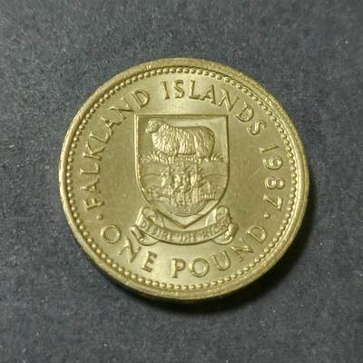 【游宝包邮场】蛇年第102期 英系国家硬币 - 福克兰群岛-1镑 1987年