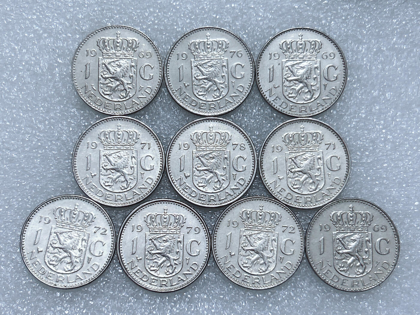 第一海外回流一元起拍收藏 散集专场  第281期 荷兰1盾硬币 朱丽安娜 10枚