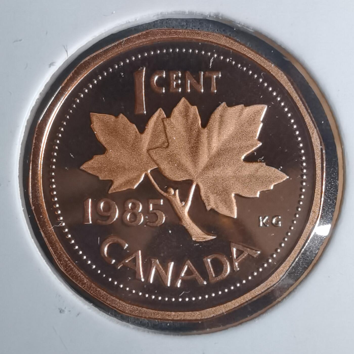 沼泽如烟--第943场 加拿大1985年一分精制币