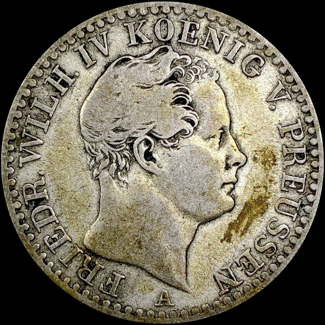 【雨安】【直播拍卖】【世界币章121期-裸币】2025-12-26 周五 19:30 保真 [裸币德国] Germany 德国 德意志 普鲁士 1/6泰勒 1843年