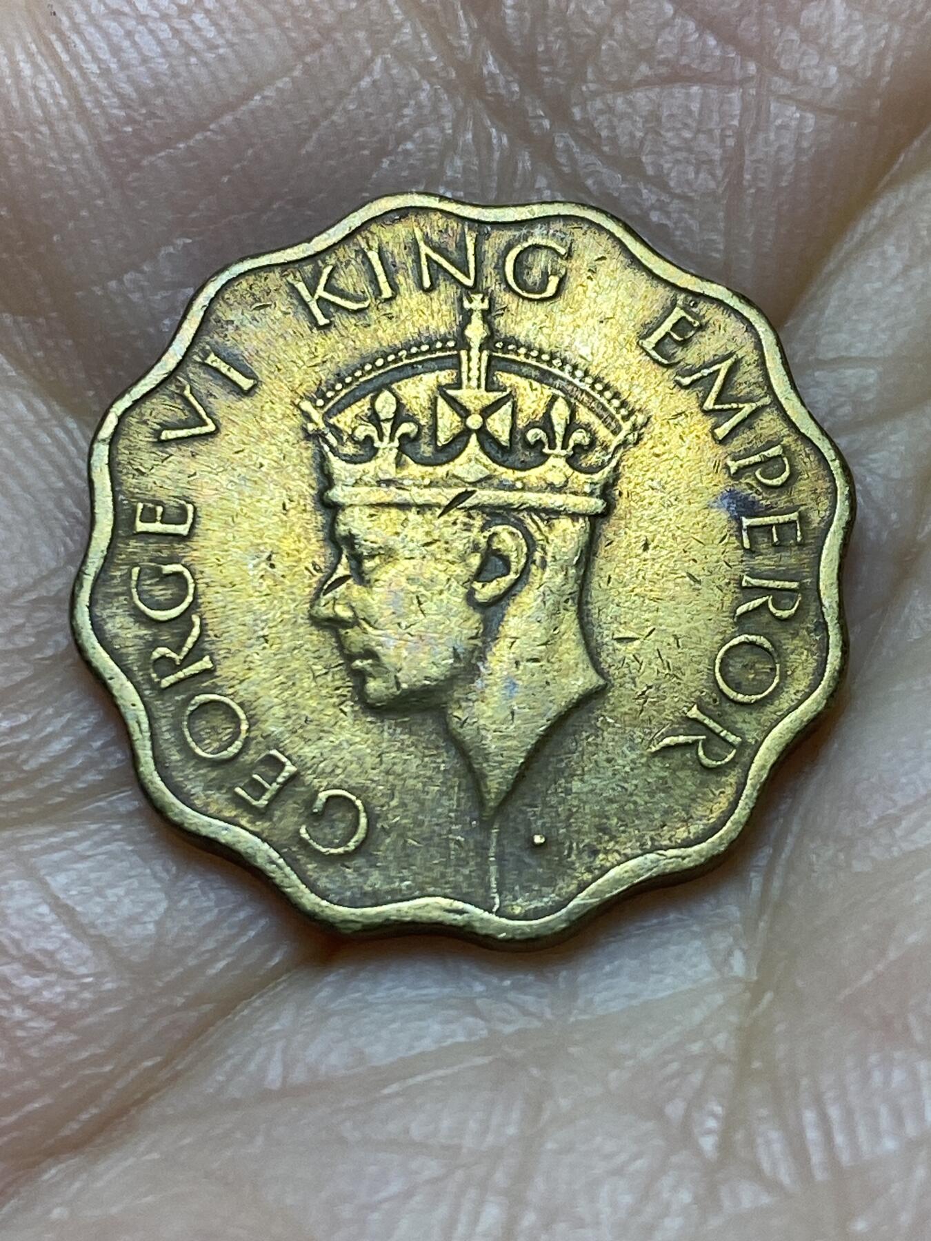 2025年第一百四十四场(总第一百七十场）品种丰富英国一线回流散币年末特拍场第一场(免佣金) 英属印度1943年1安娜(乔治六世第三版，c版加尔各答造)