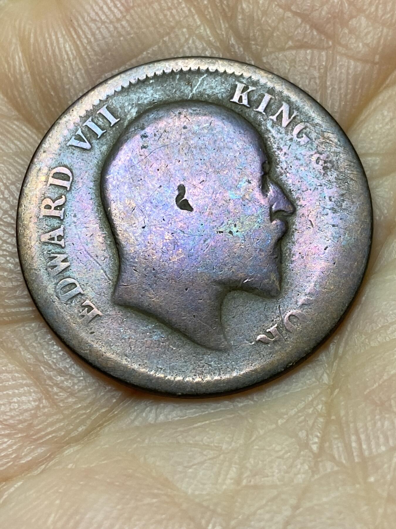 2025年第一百四十四场(总第一百七十场）品种丰富英国一线回流散币年末特拍场第一场(免佣金) 英属印度1908年四分之一安娜(爱德华七世时期)