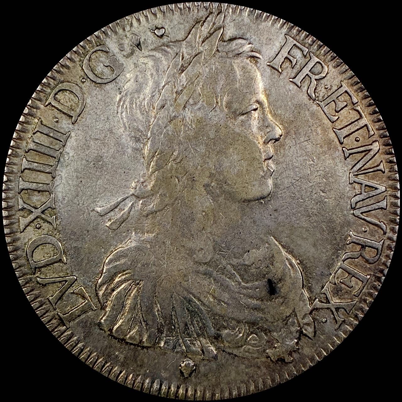 【雨安】【直播拍卖】【世界币章121期-裸币】2025-12-26 周五 19:30 保真 [裸币法国] France 法国 1埃居 KM#0155 DAV-3799 (1646-1653) 路易十四 儿童版2nd 1647年 原味淡美包浆 非常难得无减重痕 带欧洲老藏家标签