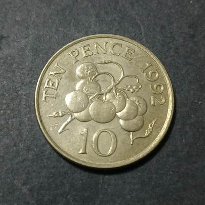 【游宝包邮场】蛇年第102期 英系国家硬币 - 根西岛-10便士 1992年