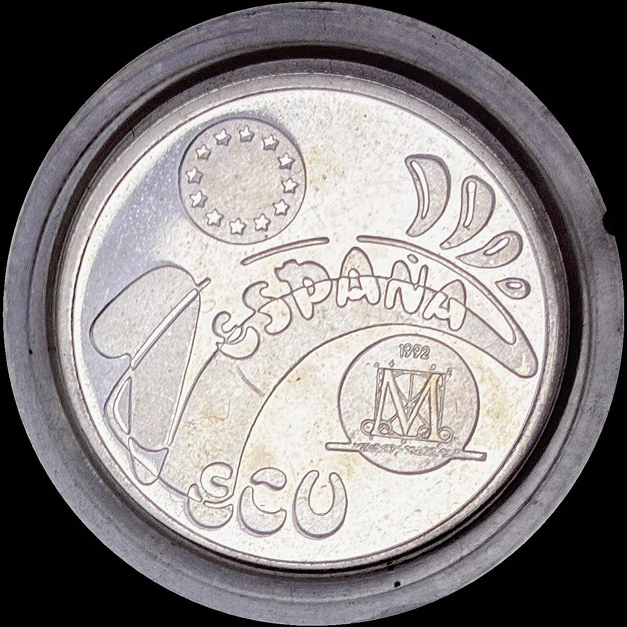 【雨安】【直播拍卖】【世界币章121期-裸币】2025-12-26 周五 19:30 保真 [现代裸币] Spain 西班牙 1埃居 1992年