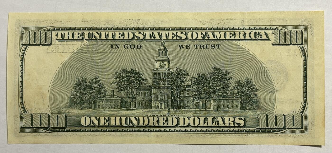 【礼羽收藏】🌏世界钱币拍卖第117期 1996年 大头版首发年份 100美金 千位年份号00001976（200周年）