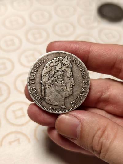 抚柳草堂-第四期章牌钱币（圣诞专场） 奖章勋章限时免佣 满百包邮 放漏专场 - 1842法国菲利普一世5法郎银币 重24.6g  老包浆整体状态不错 被低估的品种