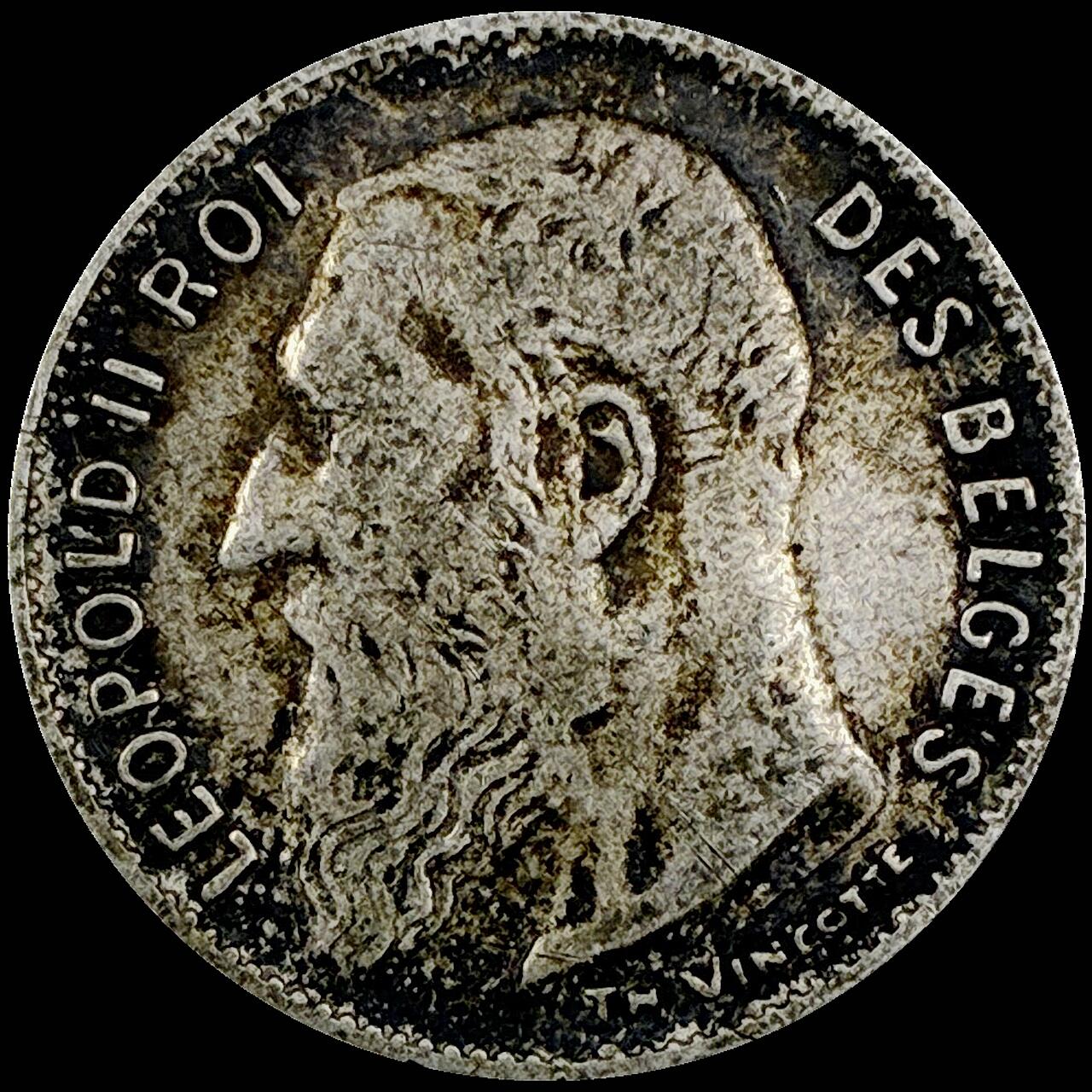 【雨安】【直播拍卖】【世界币章121期-裸币】2025-12-26 周五 19:30 保真 [裸币各国] Belgium 比利时 50分 1909年 利奥波德二世