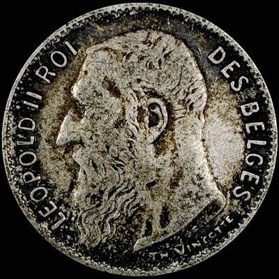 【雨安】【直播拍卖】【世界币章121期-裸币】2025-12-26 周五 19:30 保真 - [裸币各国] Belgium 比利时 50分 1909年 利奥波德二世