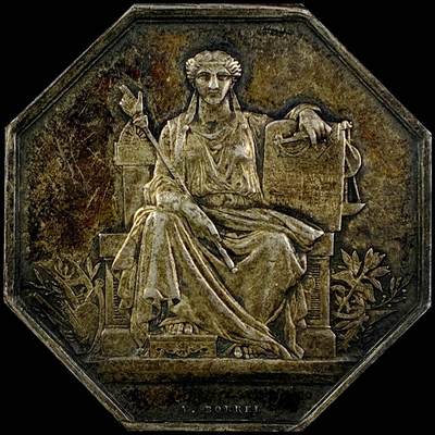 【雨安】【直播拍卖】【世界币章121期-裸币】2025-12-26 周五 19:30 保真 - [章] France 章 法国 八角 19世纪 阿朗松公证人 八角银章 18.6克