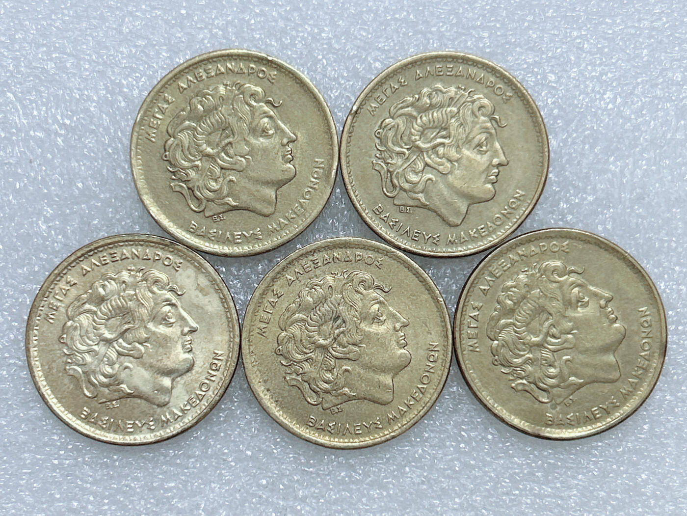 第一海外回流一元起拍收藏 散集专场  第281期 亚历山大 希腊100德拉克马硬币 5枚 好品