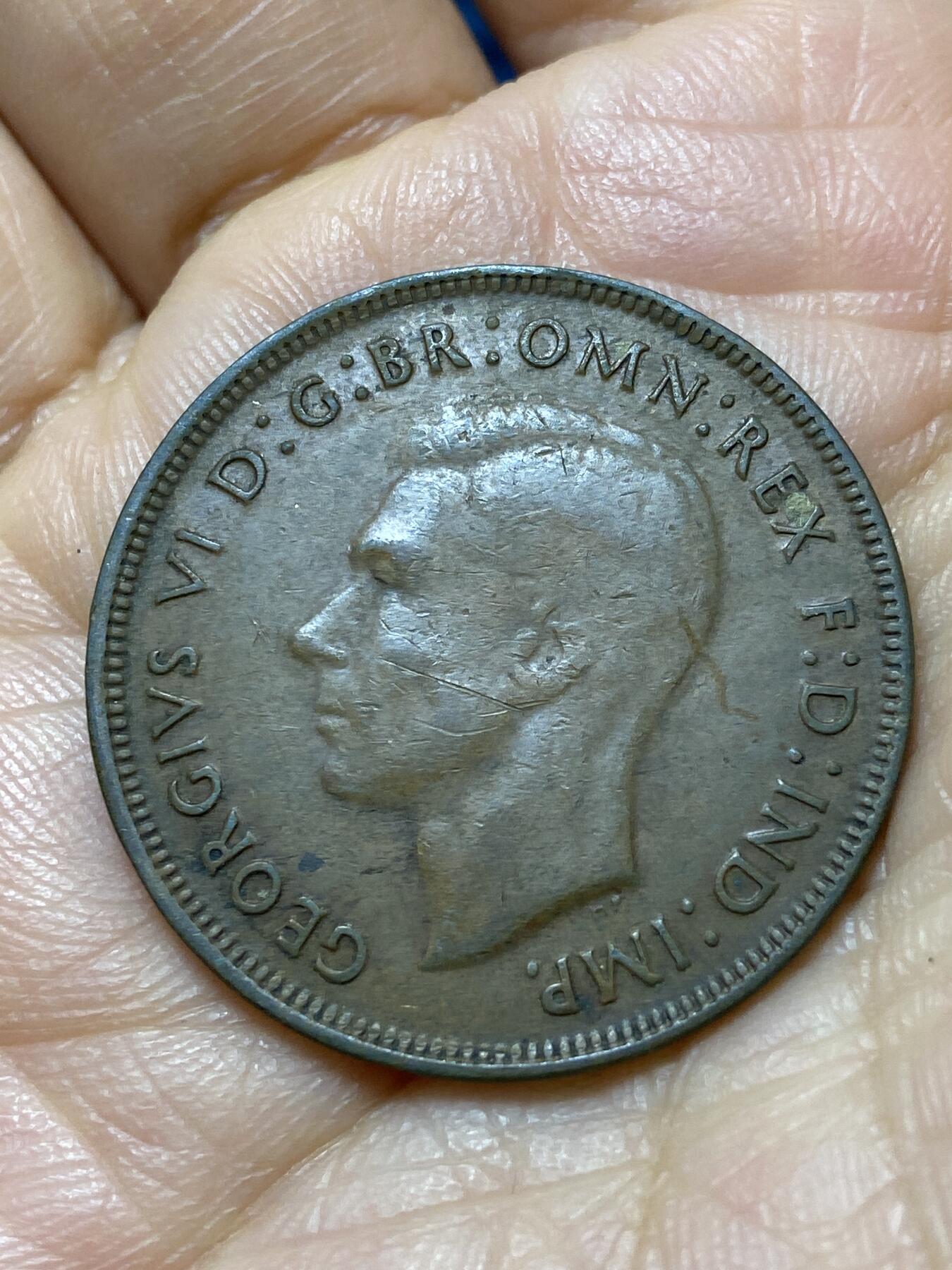 2025年第一百四十四场(总第一百七十场）品种丰富英国一线回流散币年末特拍场第一场(免佣金) 澳大利亚🇦🇺1943年1便士(乔治六世第一版，p版珀斯造)