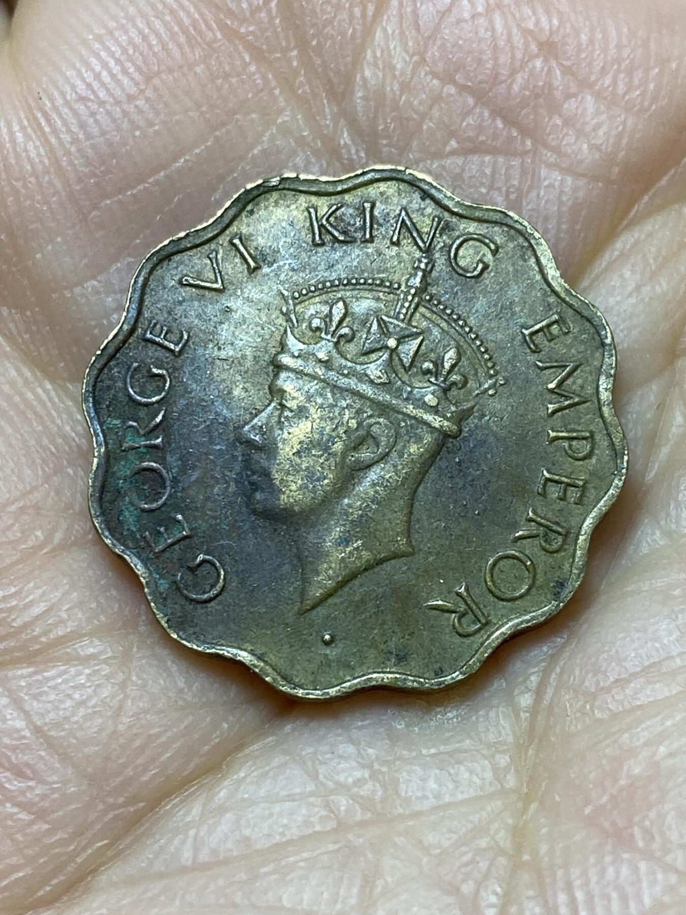 2025年第一百四十四场(总第一百七十场）品种丰富英国一线回流散币年末特拍场第一场(免佣金) 英属印度1943年1安娜(乔治六世第三版，b版孟买造)