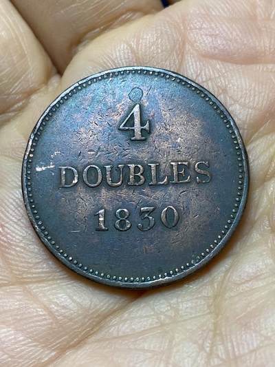 2025年第一百四十四场(总第一百七十场）品种丰富英国一线回流散币年末特拍场第一场(免佣金) - 英属根西岛🇬🇬1830年4道布(第一版4道布，乔治四世逝世–威廉四世登基年，首发年仅发行2年)