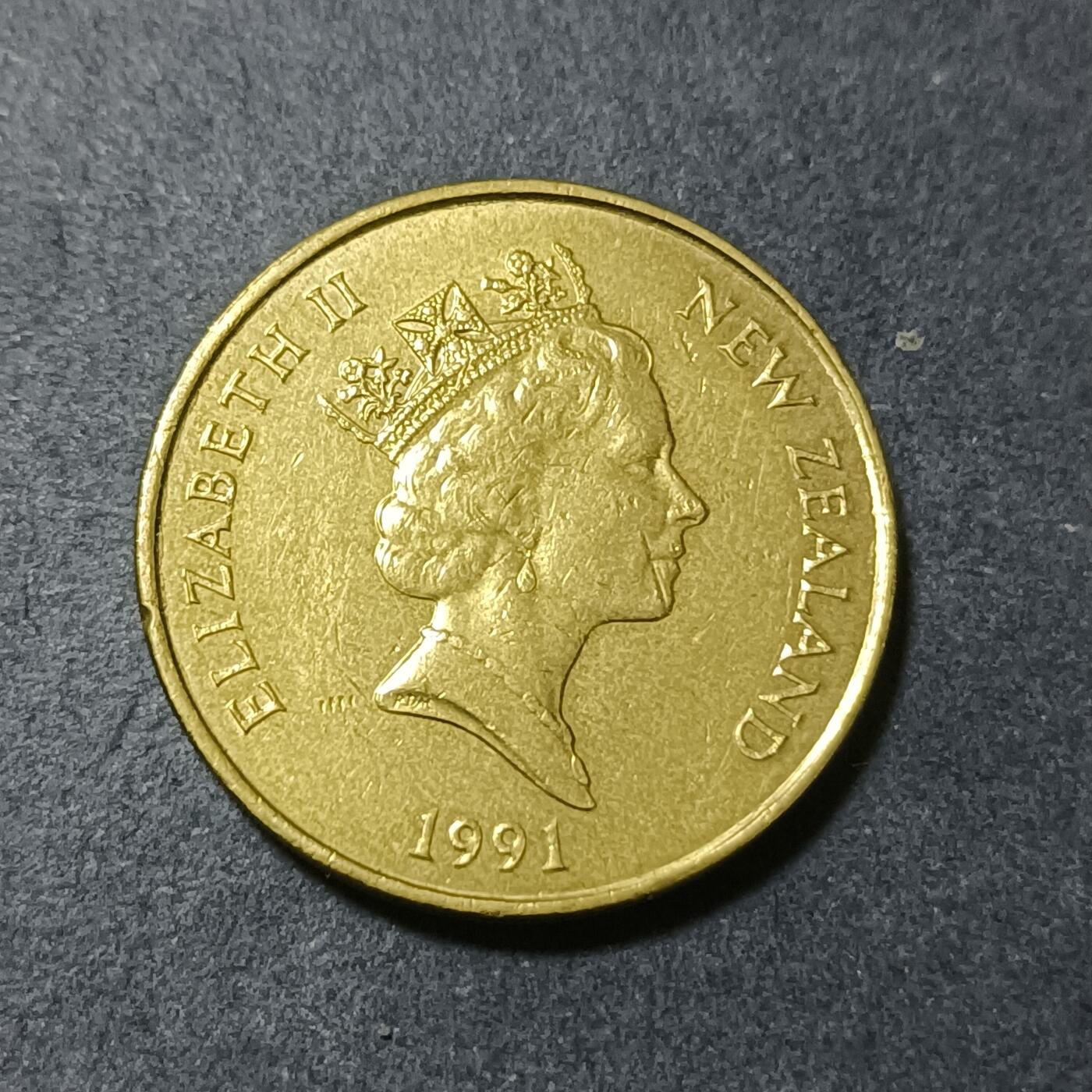 【游宝包邮场】蛇年第102期 英系国家硬币 新西兰-2元 1991年