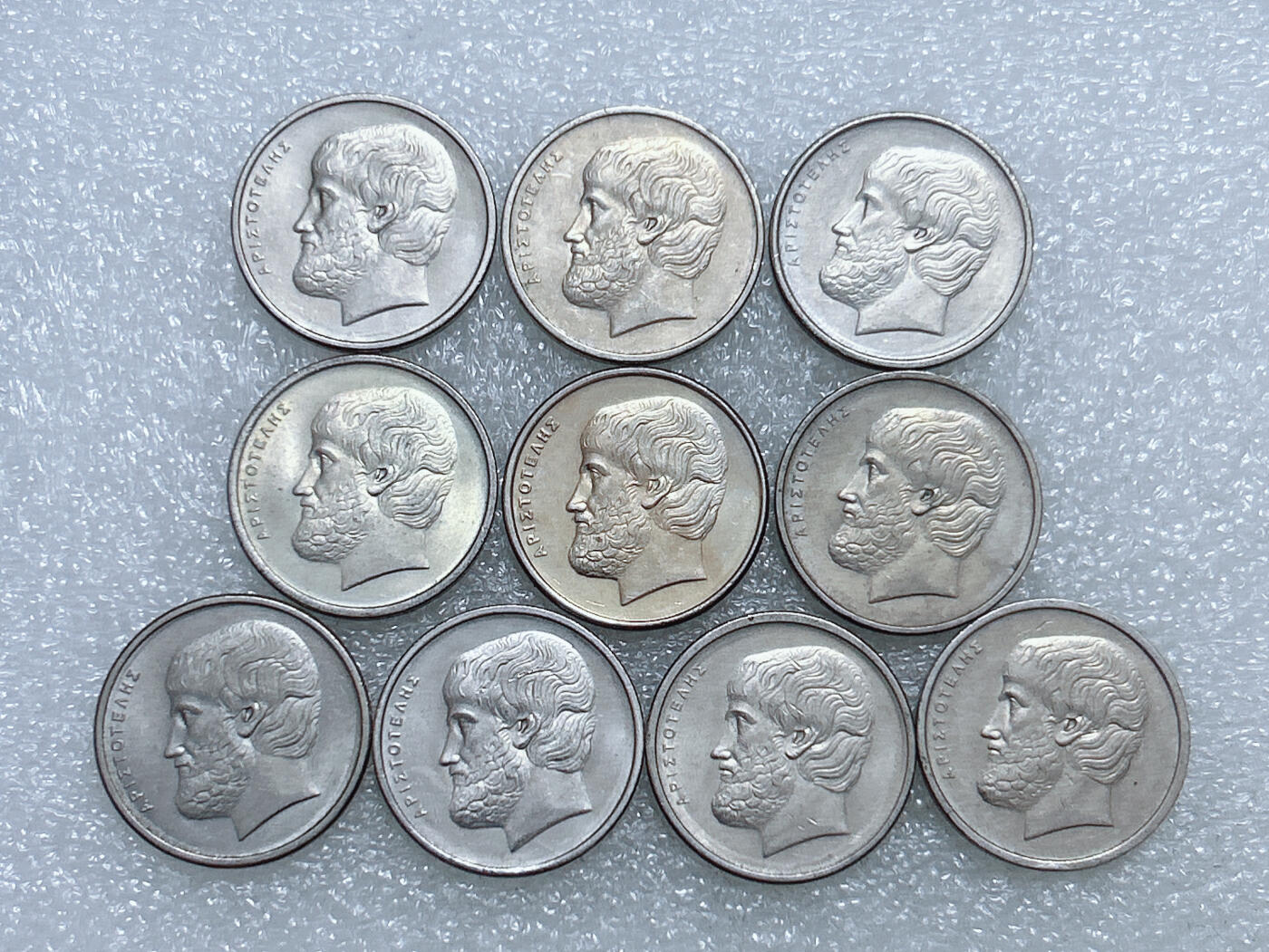 第一海外回流一元起拍收藏 散集专场  第281期 希腊5德拉克马硬币 10枚 原光带光好品