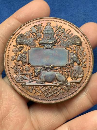 《竞宝斋》第451场 周日，周一，周二  3场连拍 （全场包邮，欢迎送拍） - 法国农业部铜章，81.2g，54.6mm，丰饶角边铭