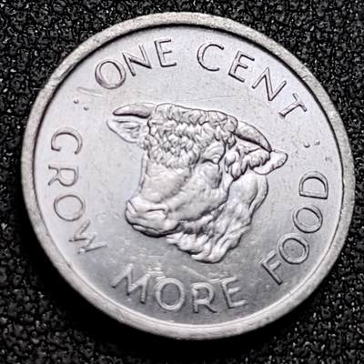 泉币菌-第154场-圣诞节专场 - 牛 FAO粮农币 英属塞舌尔1972年1分铝制硬币 16毫米 0.7克 女王