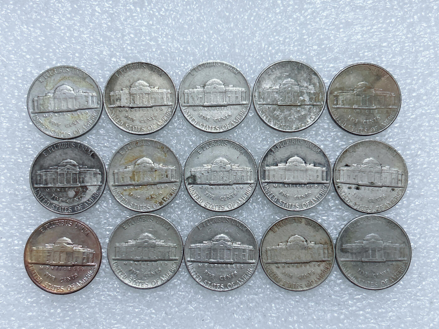 第一海外回流一元起拍收藏 散集专场  第281期 美国5美分硬币 15枚