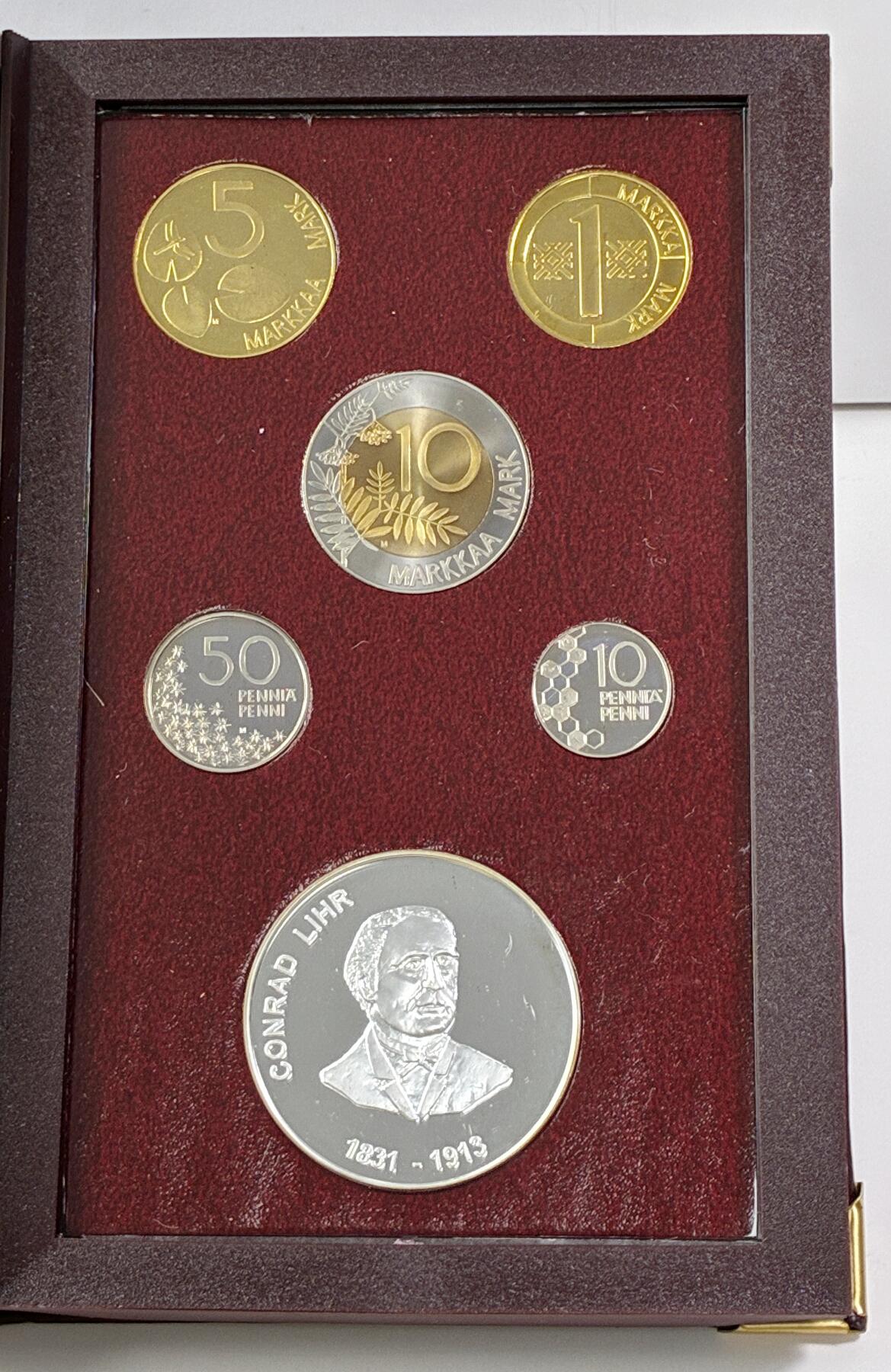 【雨安】【直播拍卖】【世界币章121期-裸币】2025-12-26 周五 19:30 保真 [现代套币] Finland 芬兰 套币 精制套币 1996年 含银章31克,925银