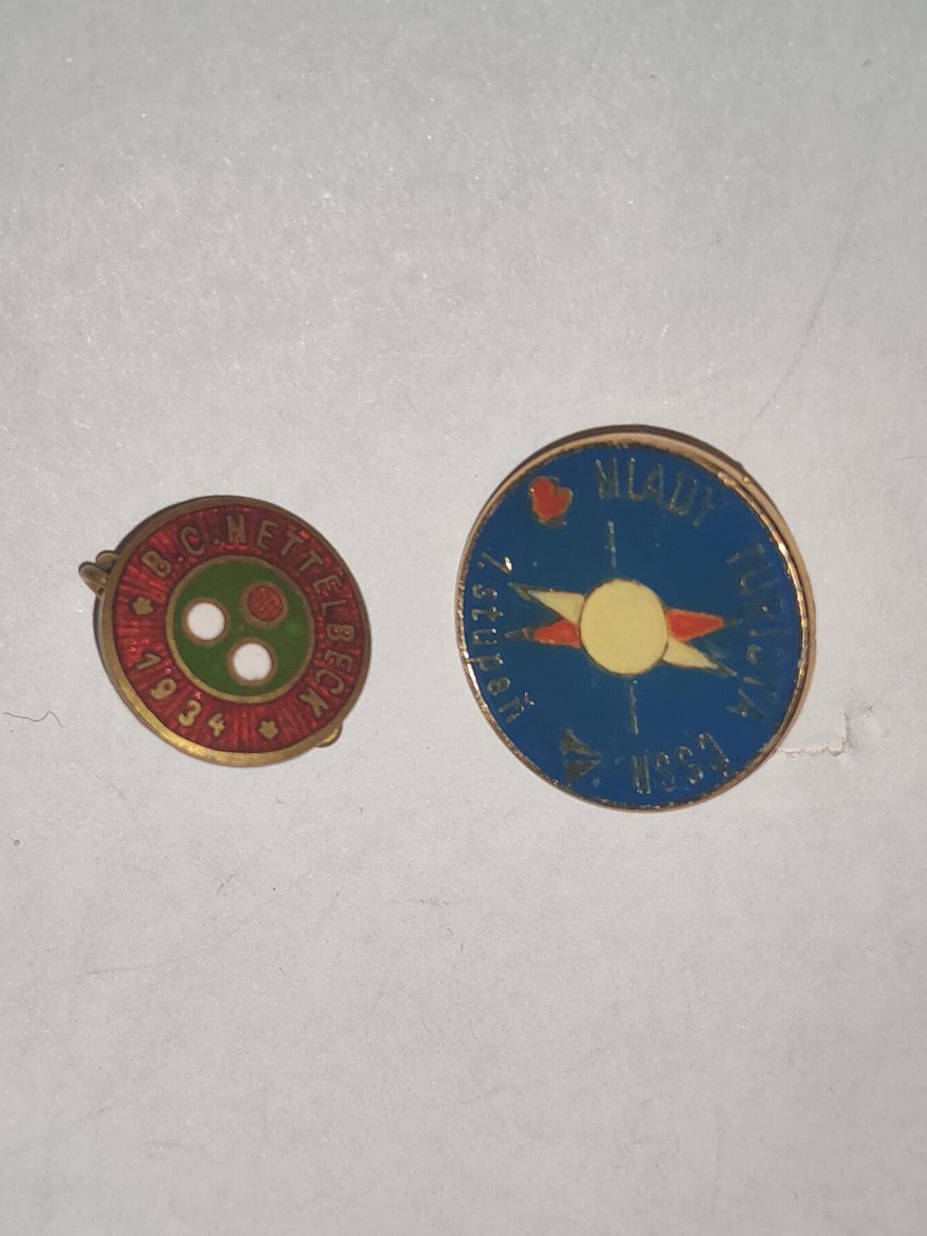 韵星假日拍卖第三十三期 -- Rimey Holidays Auction 33 捷克斯洛伐克共和国地理工作者证章+nettelbeck俱乐部纪念章 热珐琅 无损