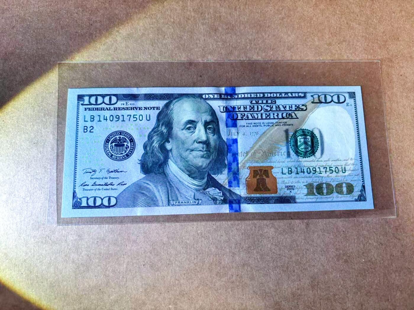 【Blue Auction】世界纸币精拍第767期——18级TOP拍卖/信誉/品质/专业/高效💫 美国 2009年100美金 全新UNC