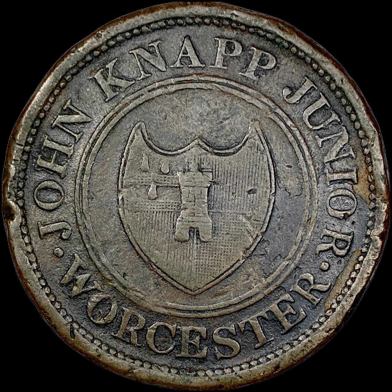 【雨安】【直播拍卖】【世界币章121期-裸币】2025-12-26 周五 19:30 保真 [裸币各国] Great Britain 英国 Token 伍斯特 1便士 1813年