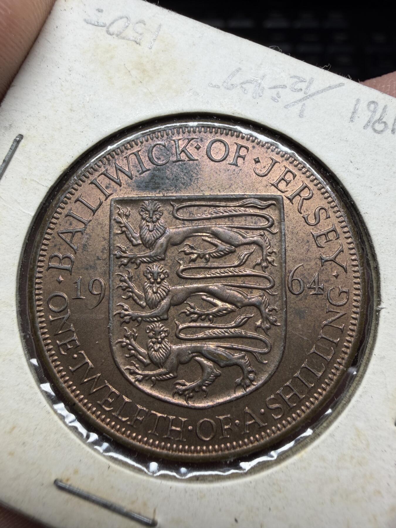 2025年集古藏今外币拍卖第十一期-第4场—（总第294拍），可以寄存60天，满160元包邮。 1964年泽西1/12先令