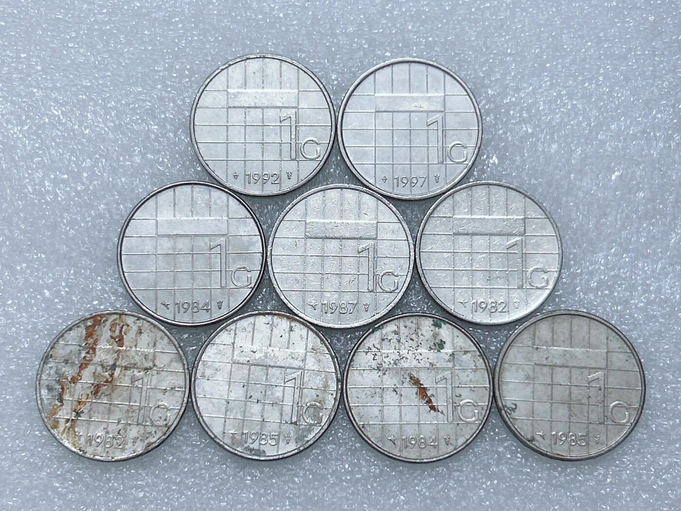 第一海外回流一元起拍收藏 散集专场  第281期 荷兰1盾硬币 贝娅特丽克丝女王 9枚