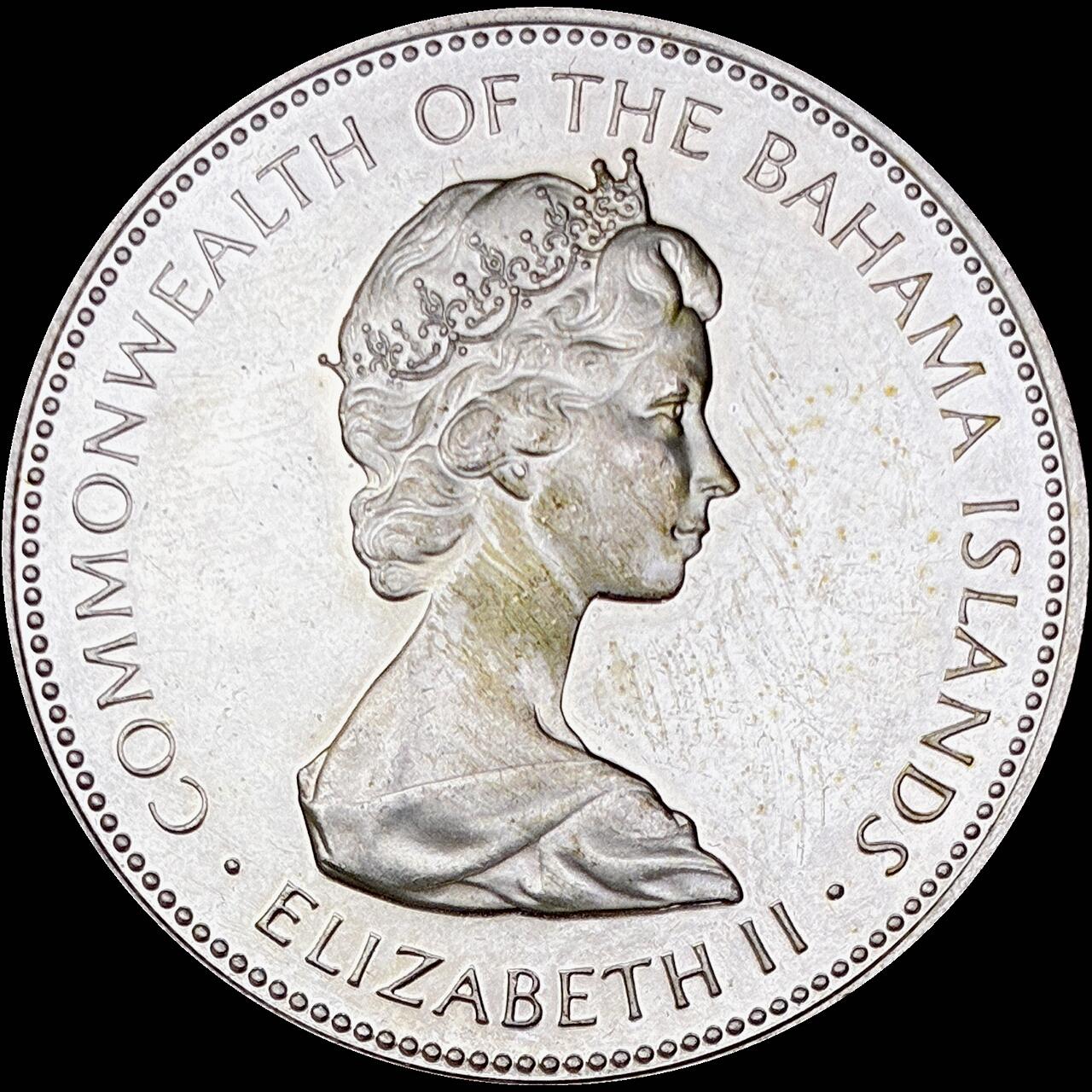 【雨安】【直播拍卖】【世界币章121期-裸币】2025-12-26 周五 19:30 保真 [现代裸币] Bahamas 巴哈马 1元 1973年 [18.14 g., 0.800 Silver]