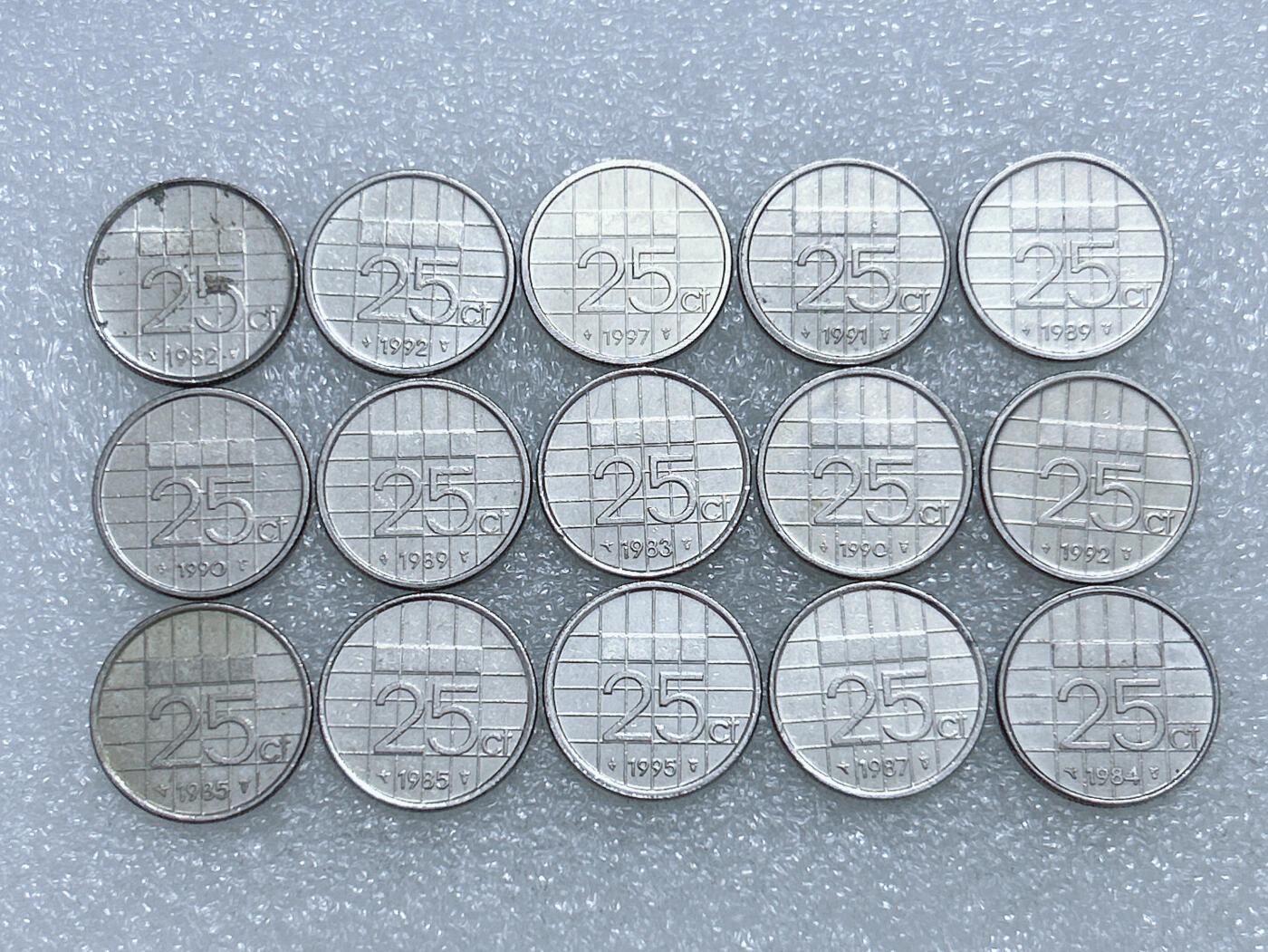 第一海外回流一元起拍收藏 散集专场  第281期 荷兰25分硬币 贝娅特丽克丝女王 15枚