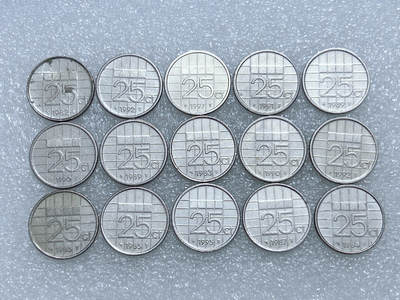 第一海外回流一元起拍收藏 散集专场  第281期 - 荷兰25分硬币 贝娅特丽克丝女王 15枚