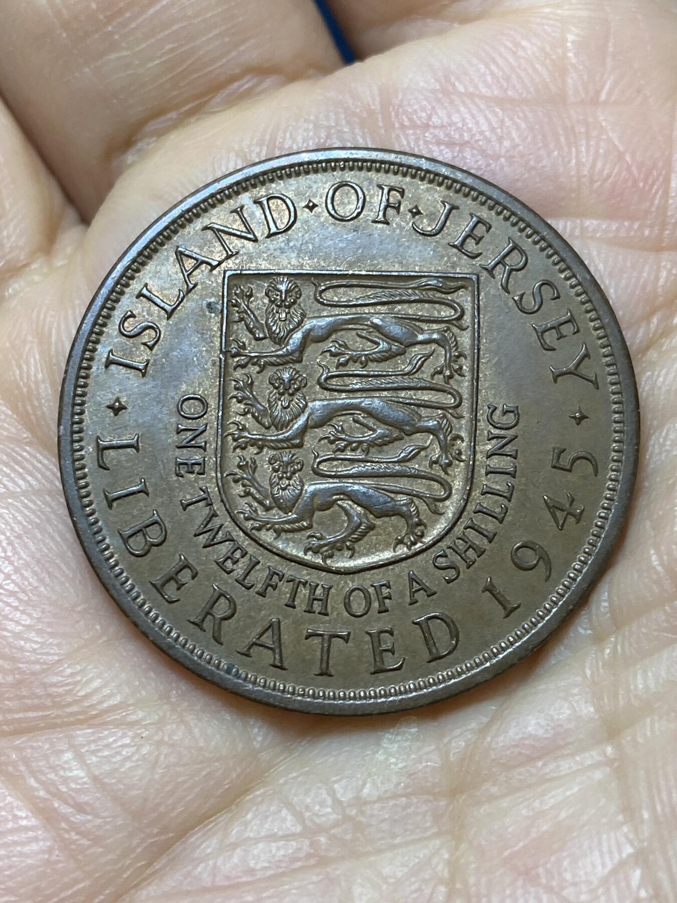 2025年第一百四十四场(总第一百七十场）品种丰富英国一线回流散币年末特拍场第一场(免佣金) 英属泽西岛🇯🇪1945年1/12先令(乔治六世时期，二战胜利纪念币)