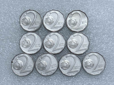 第一海外回流一元起拍收藏 散集专场  第281期 - 捷克2克朗硬币 10枚