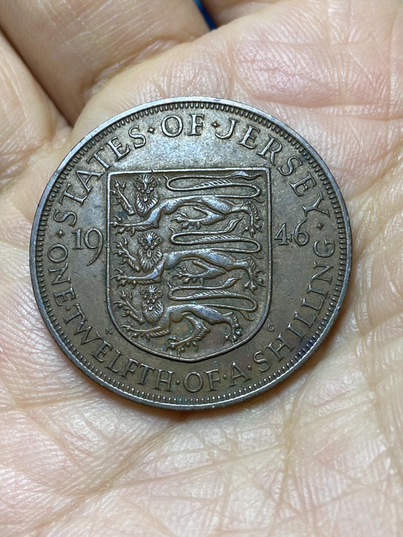 2025年第一百四十四场(总第一百七十场）品种丰富英国一线回流散币年末特拍场第一场(免佣金) 英属泽西岛🇯🇪1946年1/12先令(乔治六世时期)