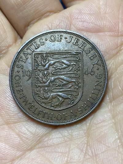 2025年第一百四十四场(总第一百七十场）品种丰富英国一线回流散币年末特拍场第一场(免佣金) - 英属泽西岛🇯🇪1946年1/12先令(乔治六世时期)