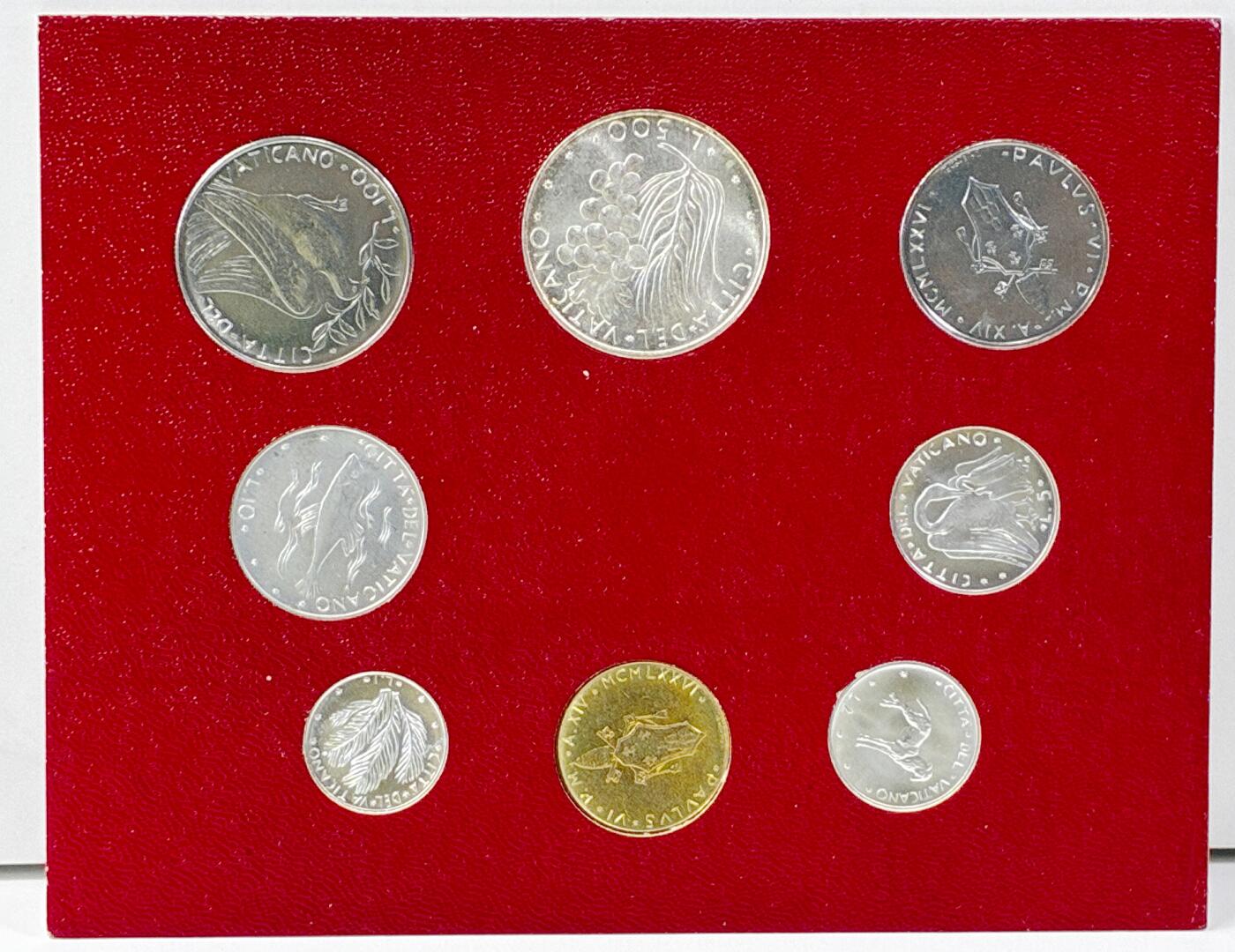 【雨安】【直播拍卖】【世界币章121期-裸币】2025-12-26 周五 19:30 保真 [现代套币] Vatican 梵蒂冈 套币 1976年