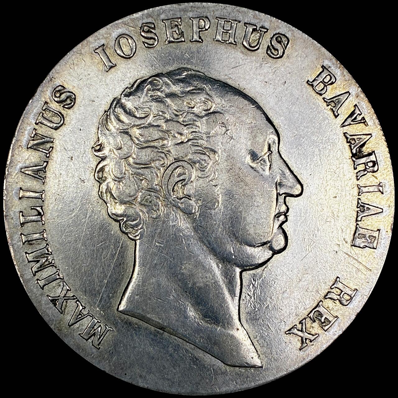 【雨安】【直播拍卖】【世界币章121期-裸币】2025-12-26 周五 19:30 保真 [裸币德国] Germany 德国 德意志 1泰勒 Bavaria巴伐利亚 Thun.044 KM#0706.1 (1809-1825) 剑和权杖 1816年