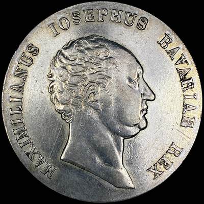 【雨安】【直播拍卖】【世界币章121期-裸币】2025-12-26 周五 19:30 保真 - [裸币德国] Germany 德国 德意志 1泰勒 Bavaria巴伐利亚 Thun.044 KM#0706.1 (1809-1825) 剑和权杖 1816年