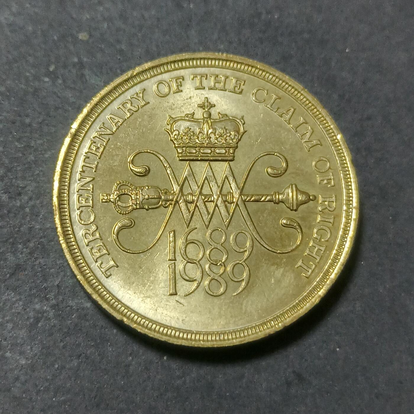 【游宝包邮场】蛇年第102期 英系国家硬币 英国-2镑 1989年 大版皇冠